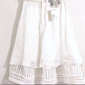 NWT H&M White Patterned Full Skirt